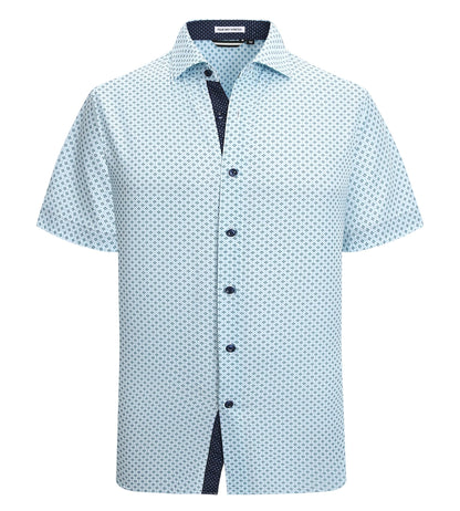 HOTAlex Vando Mens Printed Dress Shirts Easy Care Button Down Shirt | Four-way flexible weave, Inner collar & cuff contrast, Anti-wrinkle texture, Lightweight, Great present for male relatives