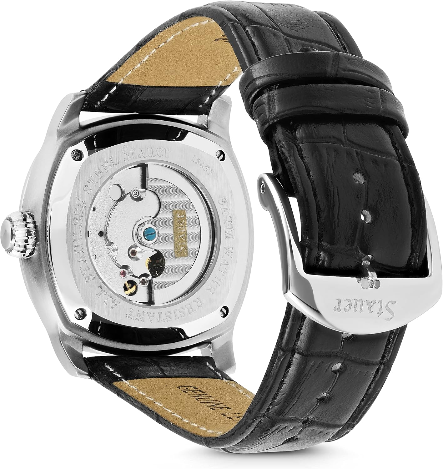 HOTStauer 1930 Dashtronic Watch Cotswold Genuine Men's Automatic Watch with Leather Band and Stainless Steel Case 21-Jewel Movement and 3-ATM Water Resistant