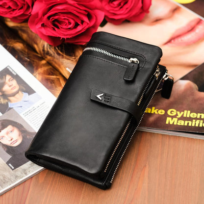 HOTPurses for Women Genuine Soft Leather Wallet - Leather Wallet for Women - Ladies Purse Handmade with RFID Wallet- Womens Purse Perfect for Gift