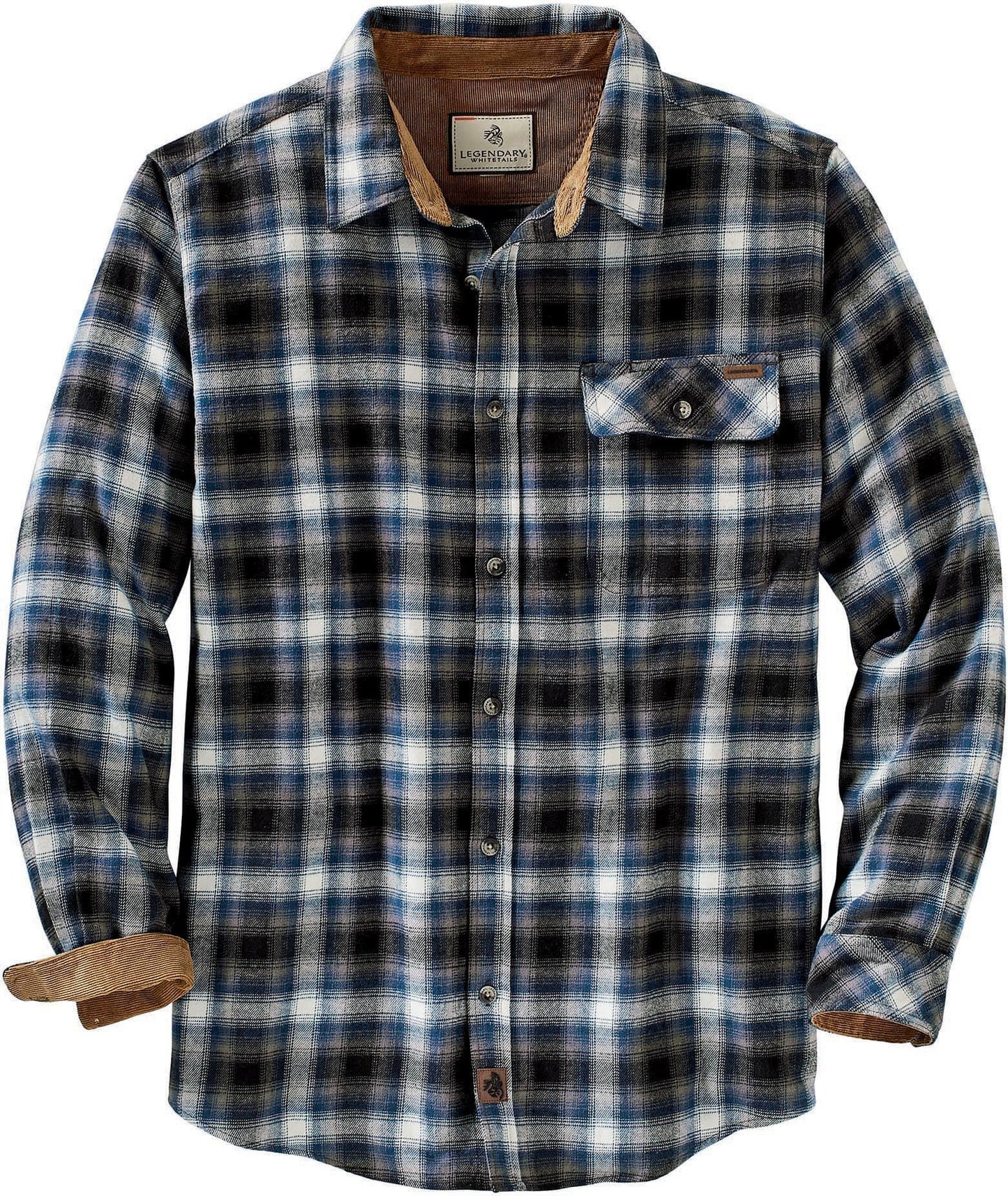 HOTLegendary Whitetails Mens Long Sleeve Button Down 100% Cotton Flannel Shirt
