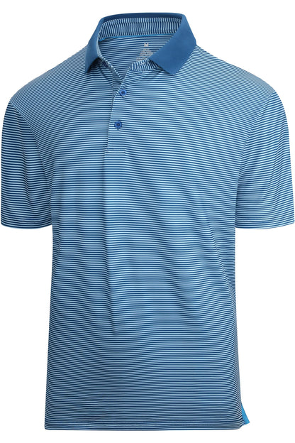 HOTEsabel.C Jacquard Golf Shirts for Men Dry Fit Short Sleeve Collared Polo | Moisture Wicking, Athletic Fit, 4-Way Stretch for Comfort, Wrinkle Free, Lightweight, Ideal for Golf, Casual & Work Wear