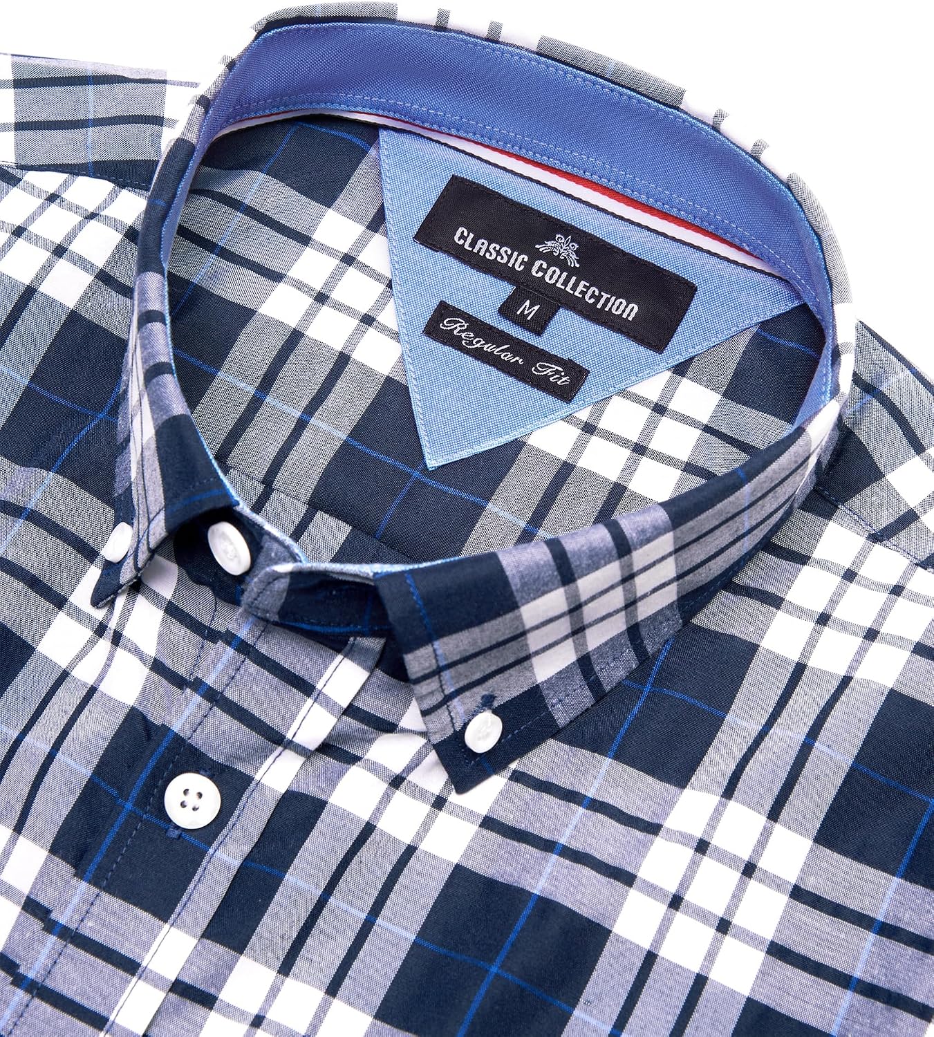 HOTAlimens & Gentle Plaid Mens Short Sleeve Button Down Shirts with Pocket | Lightweight,Button-Down Collar,Regular Fit,Excellent Colors,Breathable,Casual,Cotton Blend,Easy Care