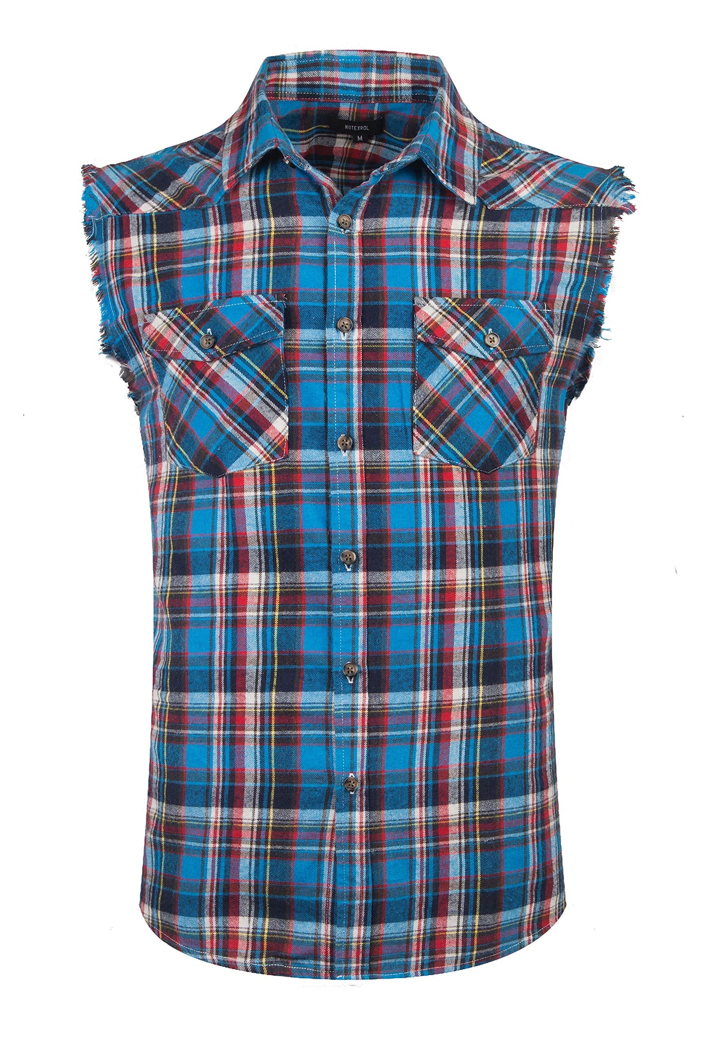 HOTMen's Casual Flannel Plaid Shirt Sleeveless Plus Size Vest