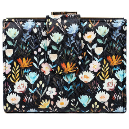 HOTJulia Buxton Women's RFID Blocking Wallet with 16 Card Slots & Coin Pocket, Snap Closure Trifold Purse Organizer,Classic Sage