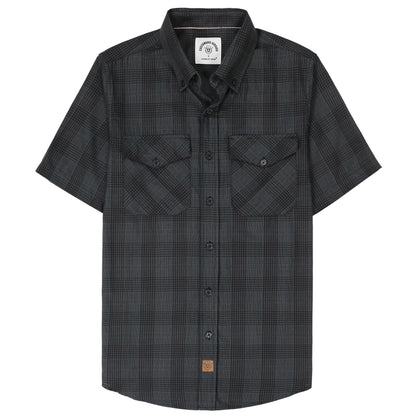 HOTDubinik® Mens Short Sleeve Button Down Two Pockets Soft Vintage Regular Fit Vintage Fishing Casual Shirts