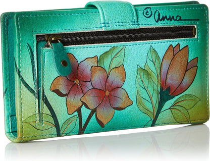 HOTAnna by Anuschka Women's Hand Painted Genuine Leather Two Fold Organizer Wallet