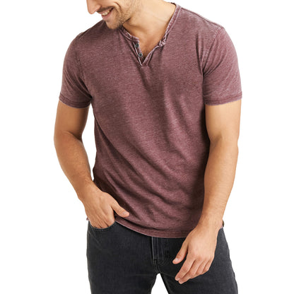 HOTLucky Brand Men's Venice Burnout Notch Neck Tee Shirt