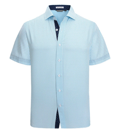 HOTAlex Vando Mens Printed Dress Shirts Easy Care Button Down Shirt | Four-way flexible weave, Inner collar & cuff contrast, Anti-wrinkle texture, Lightweight, Great present for male relatives