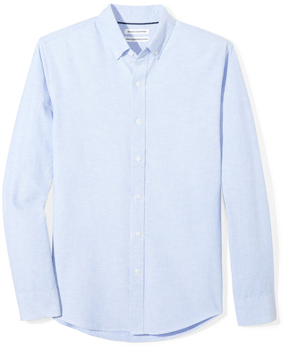 HOTAmazon Essentials Men's Regular-Fit Long Sleeve Oxford Shirt, 100% Cotton
