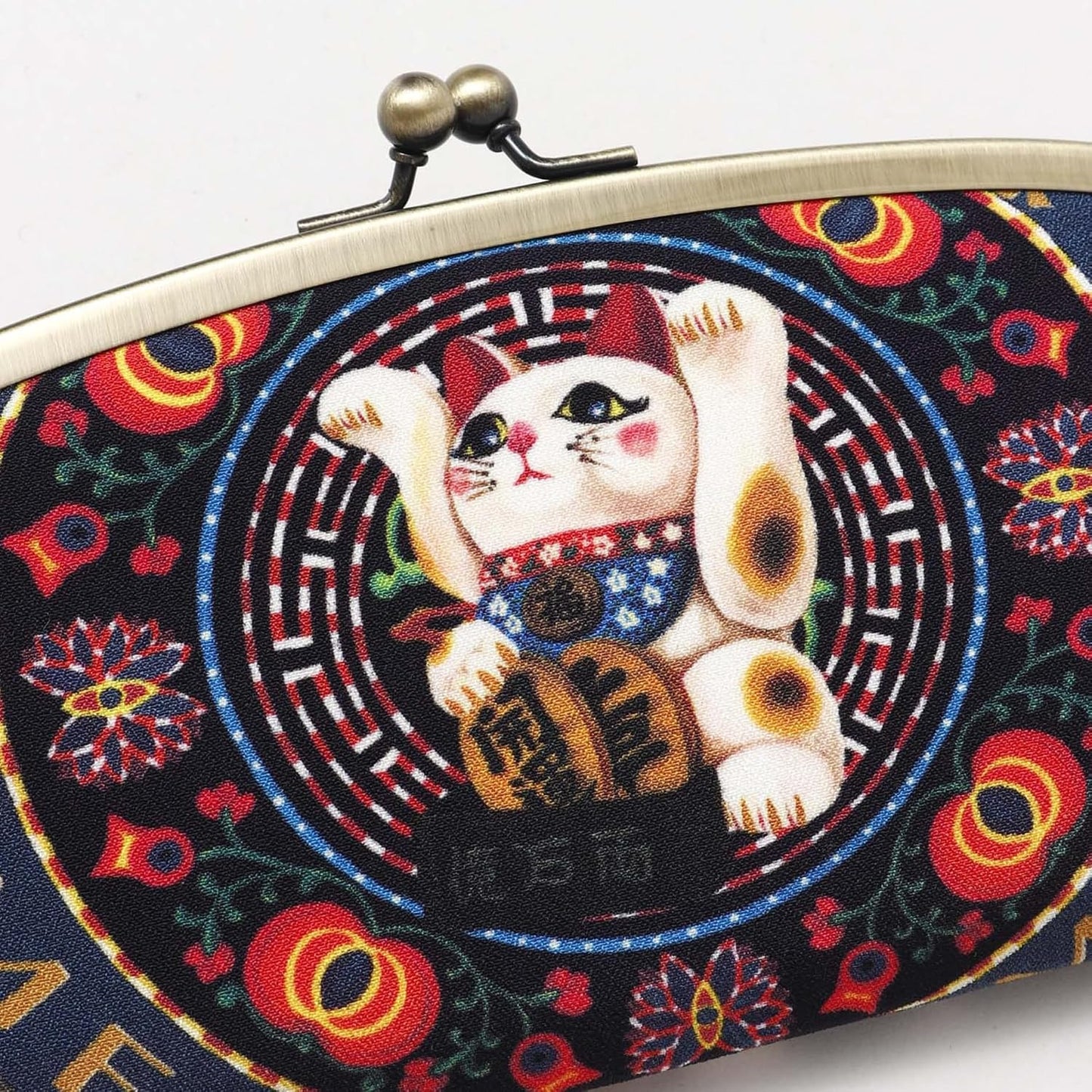 HOT[倭物や Kaya] Long Wallet (collabolation with Tamao Shigemune) / Japanese Pattern,Japanese Modern 7JNP3323 Good Luck Cat