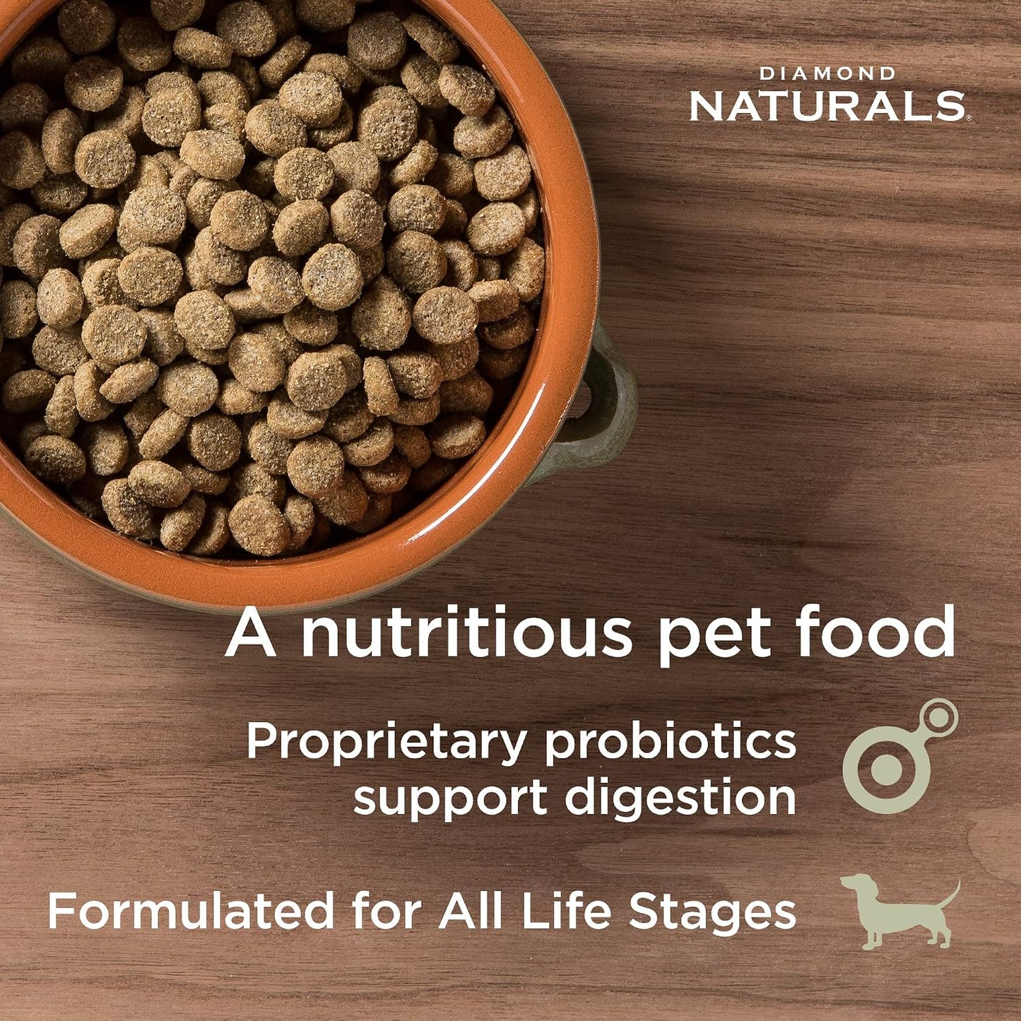 HOTDiamond Naturals Skin & Coat Puppy, Adult & Senior Dry Dog Food Salmon 30lb | Real Salmon & Potato | Omega Fatty Acids Help Support Healthy Skin & Shiny Coat | Guaranteed Probiotics & Superfoods