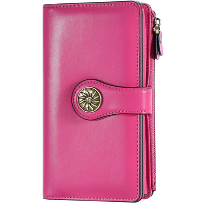 HOTTravelambo Women's Wallet RFID Blocking Trifold Clutch Large Capacity Credit Card Holder Travel Purse