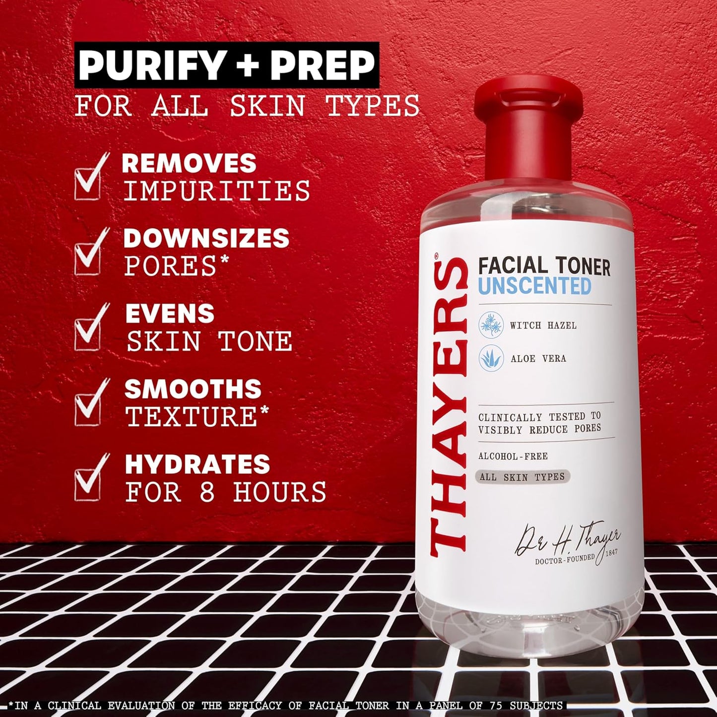 HOTTHAYERS Alcohol-Free, Hydrating, Unscented Witch Hazel Facial Toner with Aloe Vera Formula, Vegan, Dermatologist Tested and Recommended, 12 Oz (Packaging May Vary)