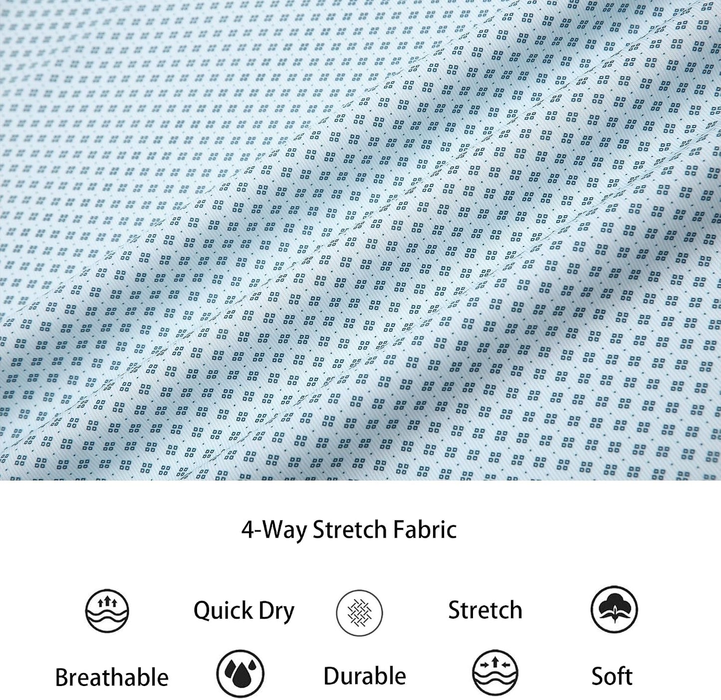 HOTAlex Vando Mens Printed Dress Shirts Easy Care Button Down Shirt | Four-way flexible weave, Inner collar & cuff contrast, Anti-wrinkle texture, Lightweight, Great present for male relatives