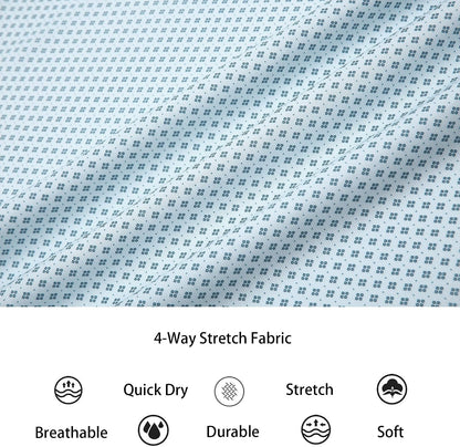 HOTAlex Vando Mens Printed Dress Shirts Easy Care Button Down Shirt | Four-way flexible weave, Inner collar & cuff contrast, Anti-wrinkle texture, Lightweight, Great present for male relatives