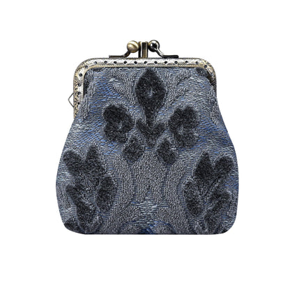 HOTCarpet Bag Double Kiss Clasp Coin Purse Pouch,Vintage Change Wallet Card Holder