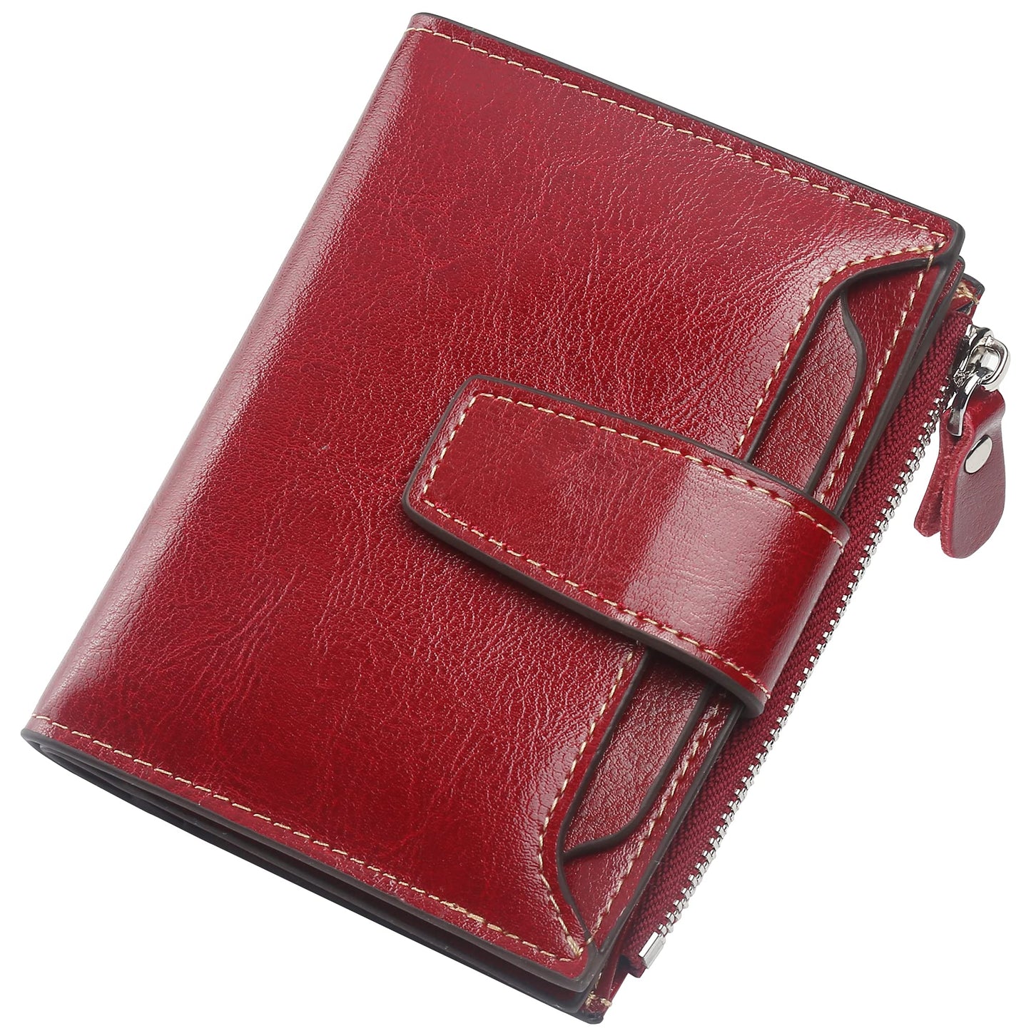 HOTLavemi Small Compact Women Wallet RFID Blocking Genuine Leather Bifold Purse with ID Windows