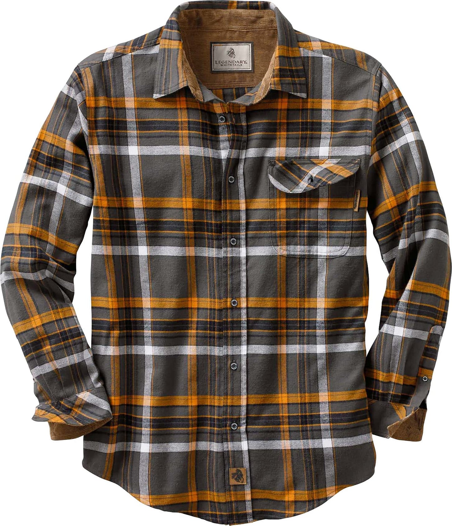 HOTLegendary Whitetails Mens Long Sleeve Button Down 100% Cotton Flannel Shirt