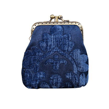 HOTCarpet Bag Double Kiss Clasp Coin Purse Pouch,Vintage Change Wallet Card Holder