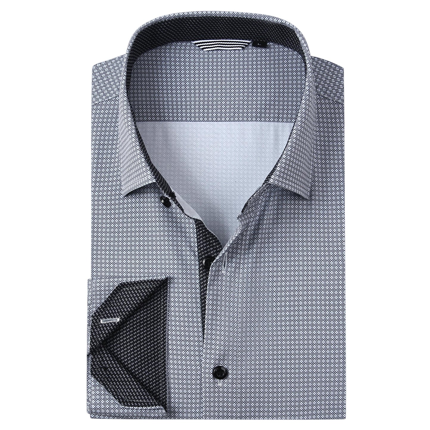 HOTAlex Vando Mens Printed Dress Shirts Regular Fit Casual Button Down Shirt | Wrinkle resistant, Machine washable, Contrast on inner collar & cuff, True-to-size cut, Business & Daily, Easy outfit pairing