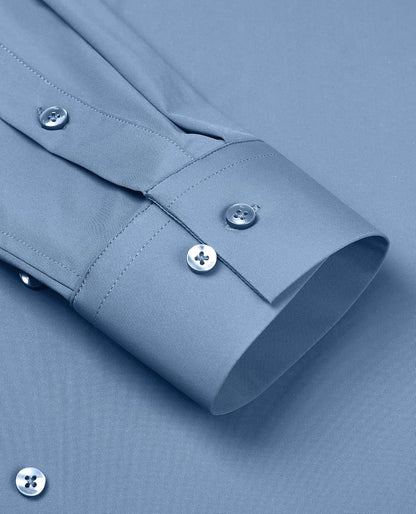 HOTLion Nardo Stretch Mens Dress Shirts Long Sleeve Slim Fit Dress Shirts for Men Muscle Fit Wrinkle Free Button Down Shirt