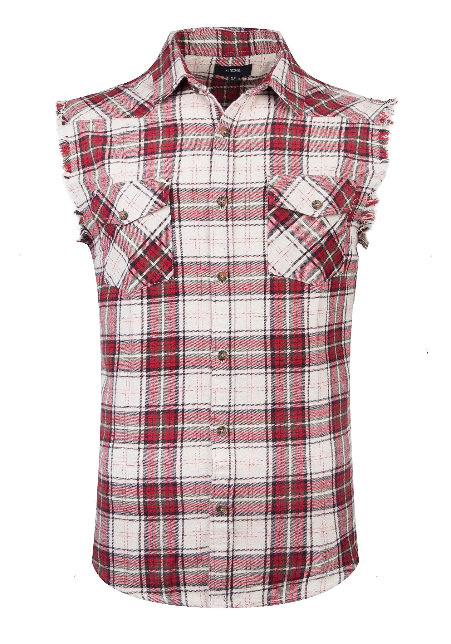 HOTMen's Casual Flannel Plaid Shirt Sleeveless Plus Size Vest