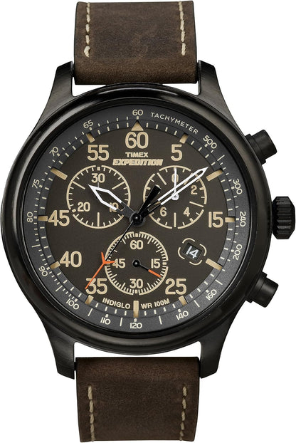 HOTTimex Expedition Field Chronograph 43mm Men’s Analog Watch | INDIGLO Backlight | Durable Comfortable Adjustable Strap | Rugged Outdoor Watch | 100M Water Resistance