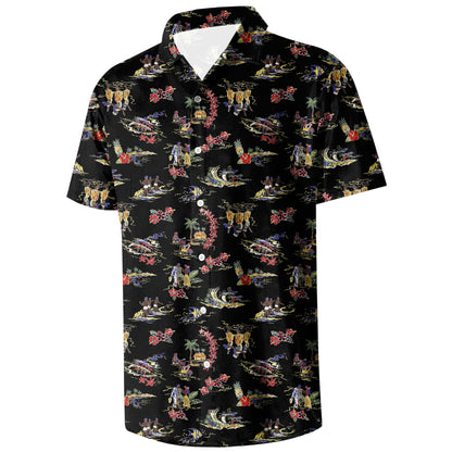 HOTMen's Casual Button Down Shirts Regular Fit Short Sleeve Hawaiian Shirt for Men