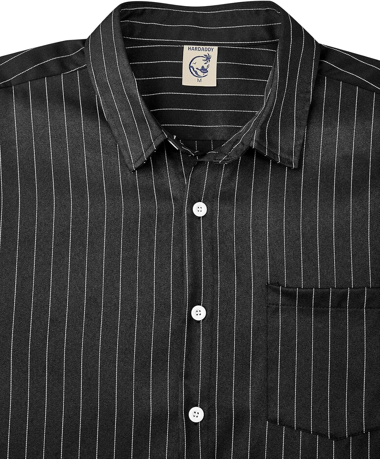 HOTHardaddy Men's Casual Striped Shirts Button Down Short Sleeve Blouse Summer Hawaiian Shirt