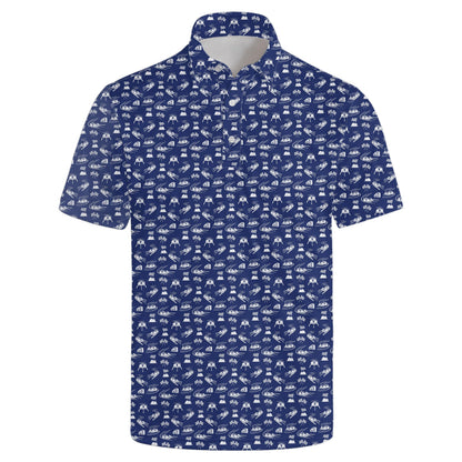 HOTGolf Polo Shirts for Men Funny Print Quick Dry Short Sleeve Performance Golf Shirts Moisture Wicking Polo Shirts