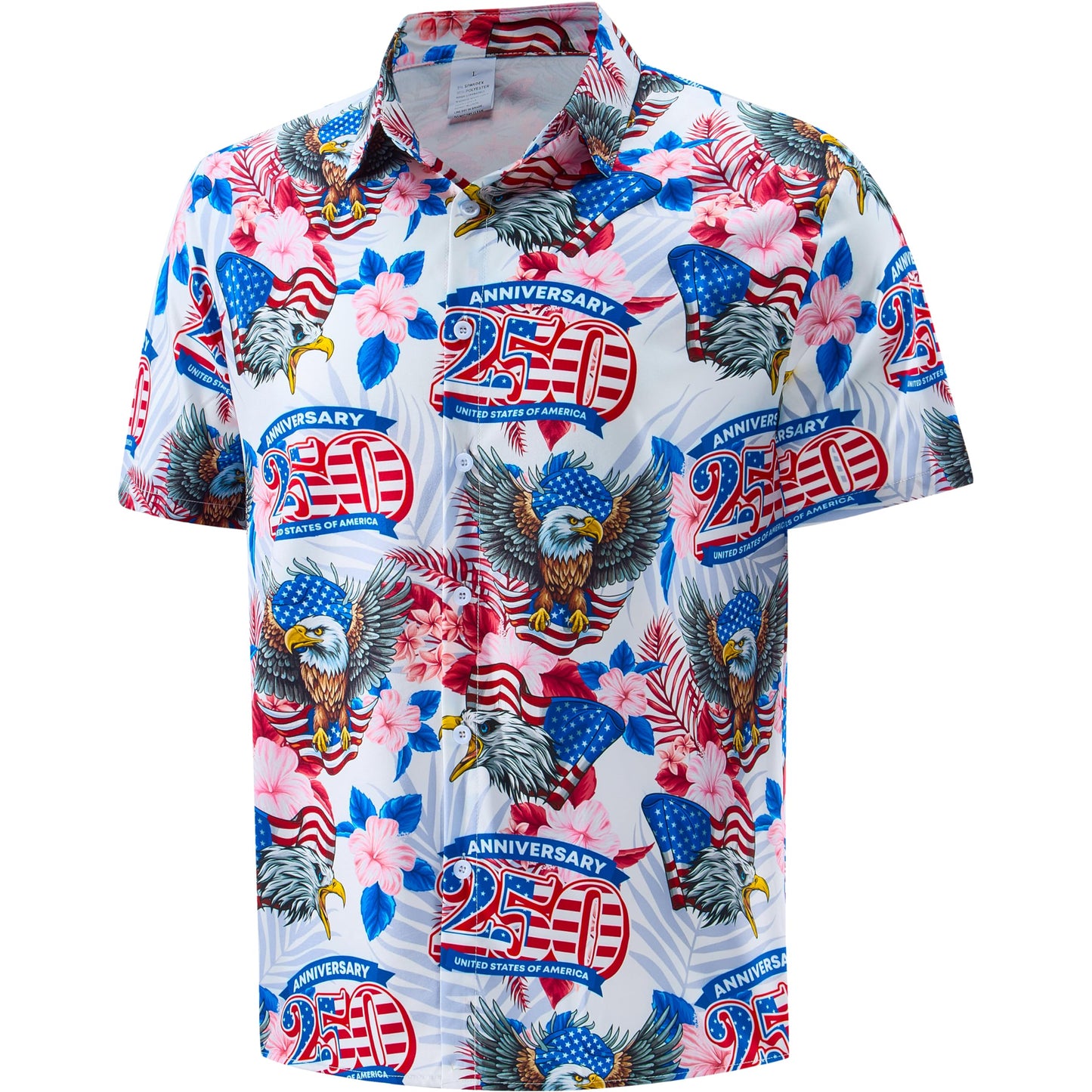 HOTMen's Casual Button Down Shirts Regular Fit Short Sleeve Hawaiian Shirt for Men