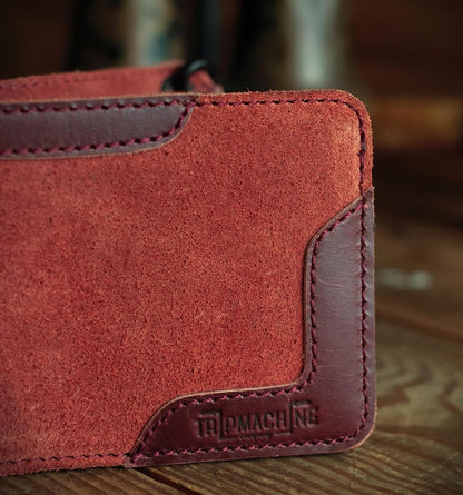 HOTTrip Machine Company Rodeo Motorcycle Genuine Leather Chain Wallet for Men (Cherry Red)