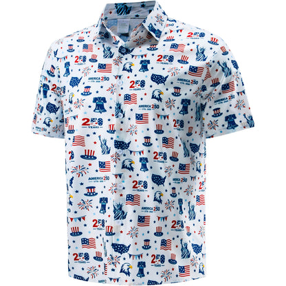 HOTMen's Casual Button Down Shirts Regular Fit Short Sleeve Hawaiian Shirt for Men