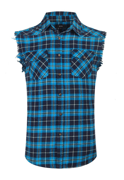 HOTMen's Casual Flannel Plaid Shirt Sleeveless Plus Size Vest