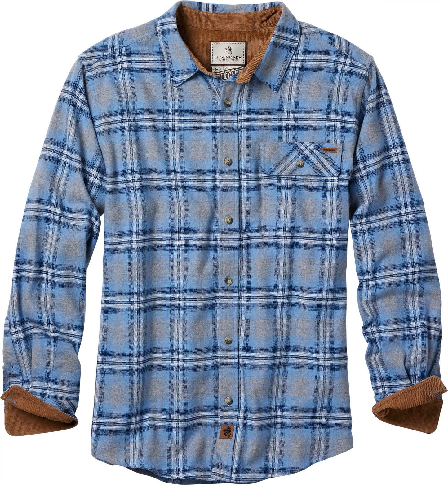 HOTLegendary Whitetails Mens Long Sleeve Button Down 100% Cotton Flannel Shirt