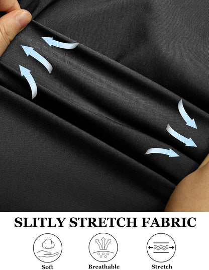 HOTCOOFANDY Muscle Fit Dress Shirts for Men Banded Collar Casual Button Down Shirts