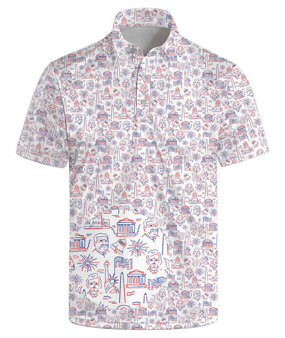 HOTGolf Polos for Men Funny Moisture Wicking Golf Shirts Performance Quick-Dry Polo Shirts Short Sleeve