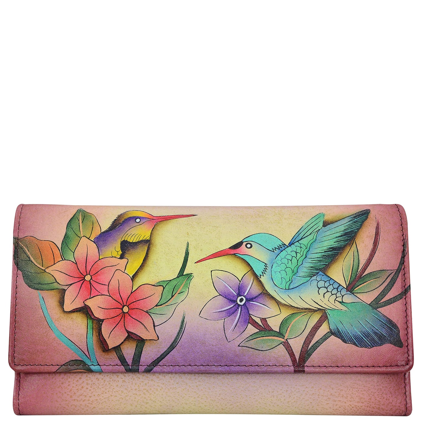 HOTAnna by Anuschka Women's Hand Painted Genuine Leather Multi Pocket Wallet