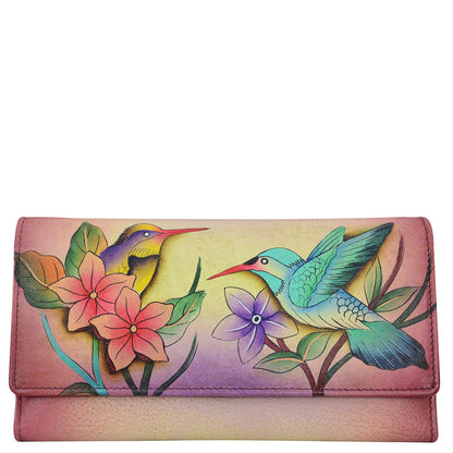 HOTAnna by Anuschka Women's Hand Painted Genuine Leather Multi Pocket Wallet