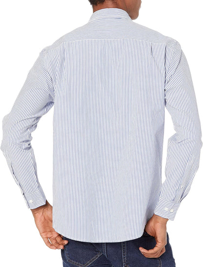 HOTAmazon Essentials Men's Regular-Fit Long-Sleeve Casual Poplin Shirt, Button Front, Business Casual, Collared