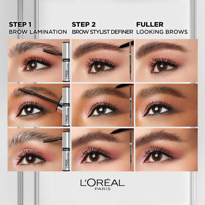 HOTL'Oreal Paris Infallible Up To 24H Wear Brow Lamination, Water-Resistant Longwear Eyebrow Gel Make Up, Clear/Transparent, 0.16 Fl Oz