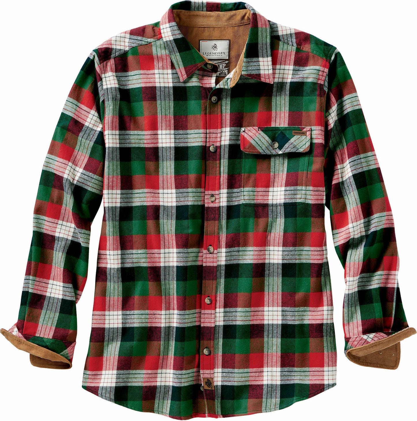 HOTLegendary Whitetails Mens Long Sleeve Button Down 100% Cotton Flannel Shirt