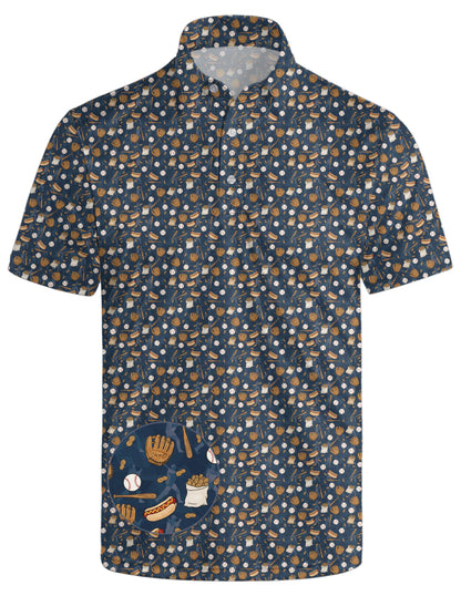 HOTGolf Polo Shirts for Men Funny Print Quick Dry Short Sleeve Performance Golf Shirts Moisture Wicking Polo Shirts
