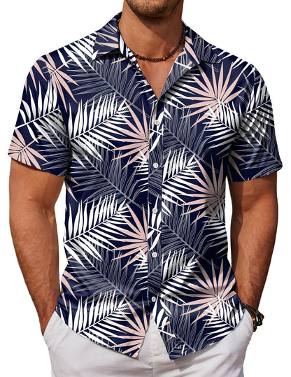 HOTCOOFANDY Mens Hawaiian Shirts Short Sleeve Button Down Aloha Shirt Casual Beach Clothes