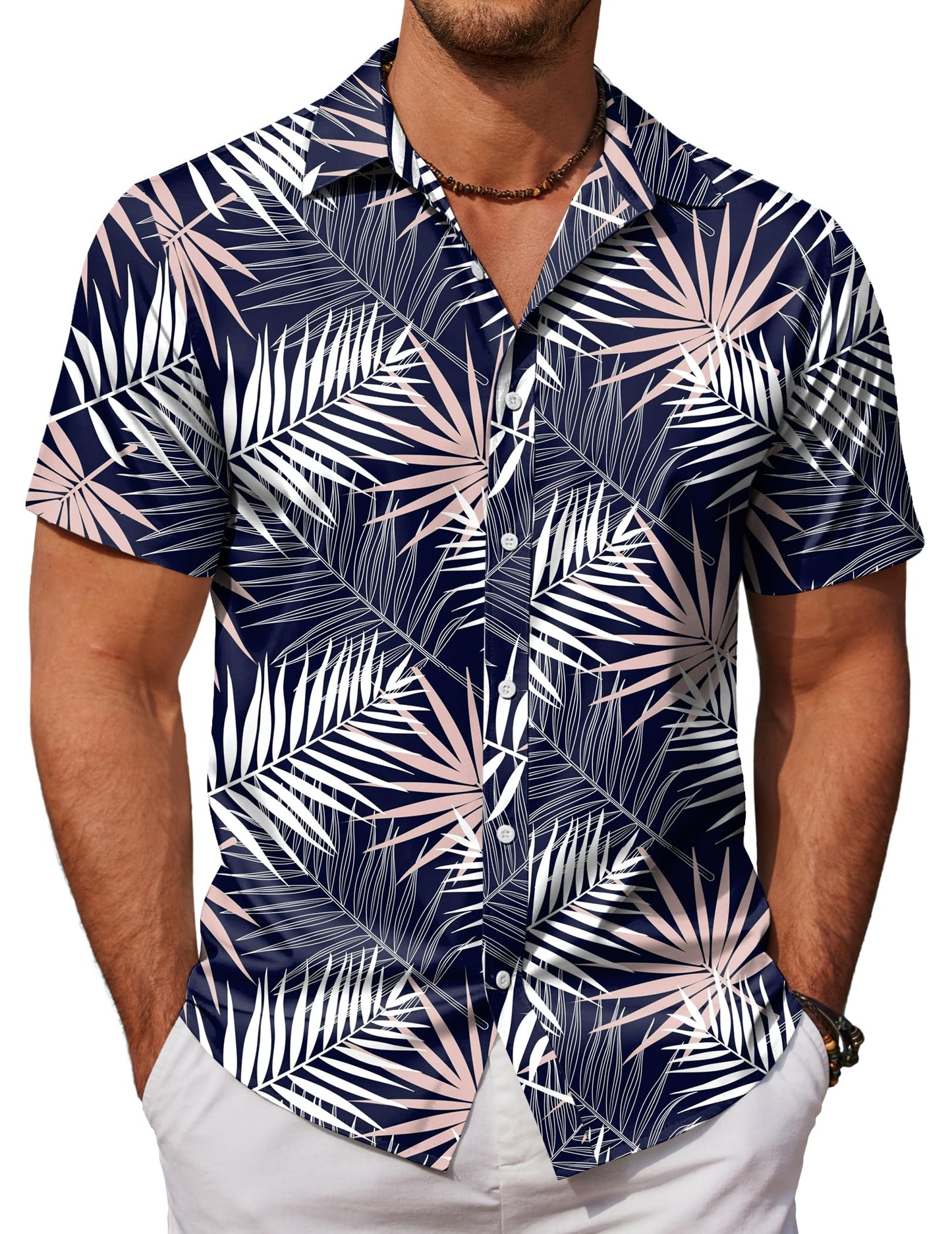 HOTCOOFANDY Mens Hawaiian Shirts Short Sleeve Button Down Aloha Shirt Casual Beach Clothes