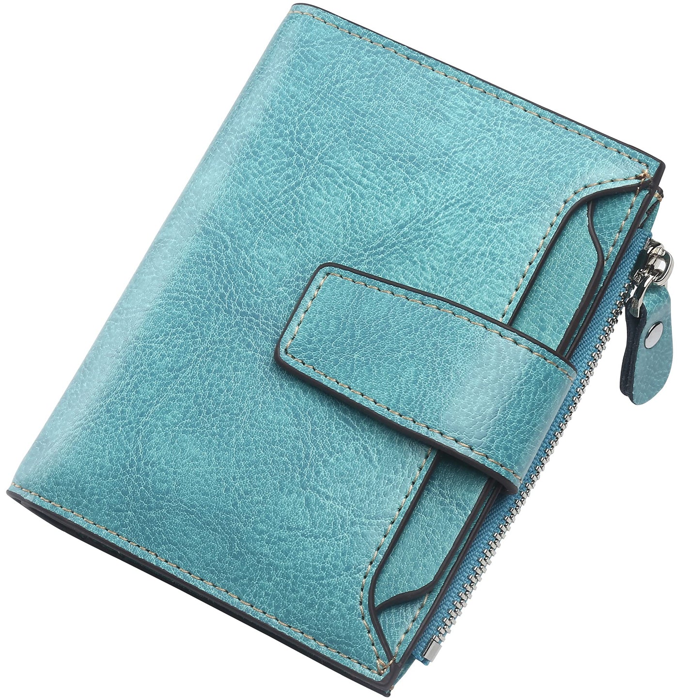 HOTLavemi Small Compact Women Wallet RFID Blocking Genuine Leather Bifold Purse with ID Windows