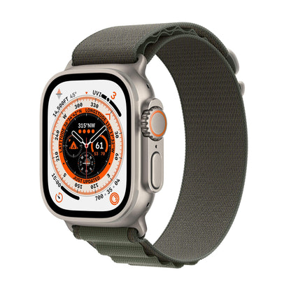 HOTApple Watch Ultra [GPS + Cellular 49mm] Titanium Case with White Ocean Band, One Size (Renewed)