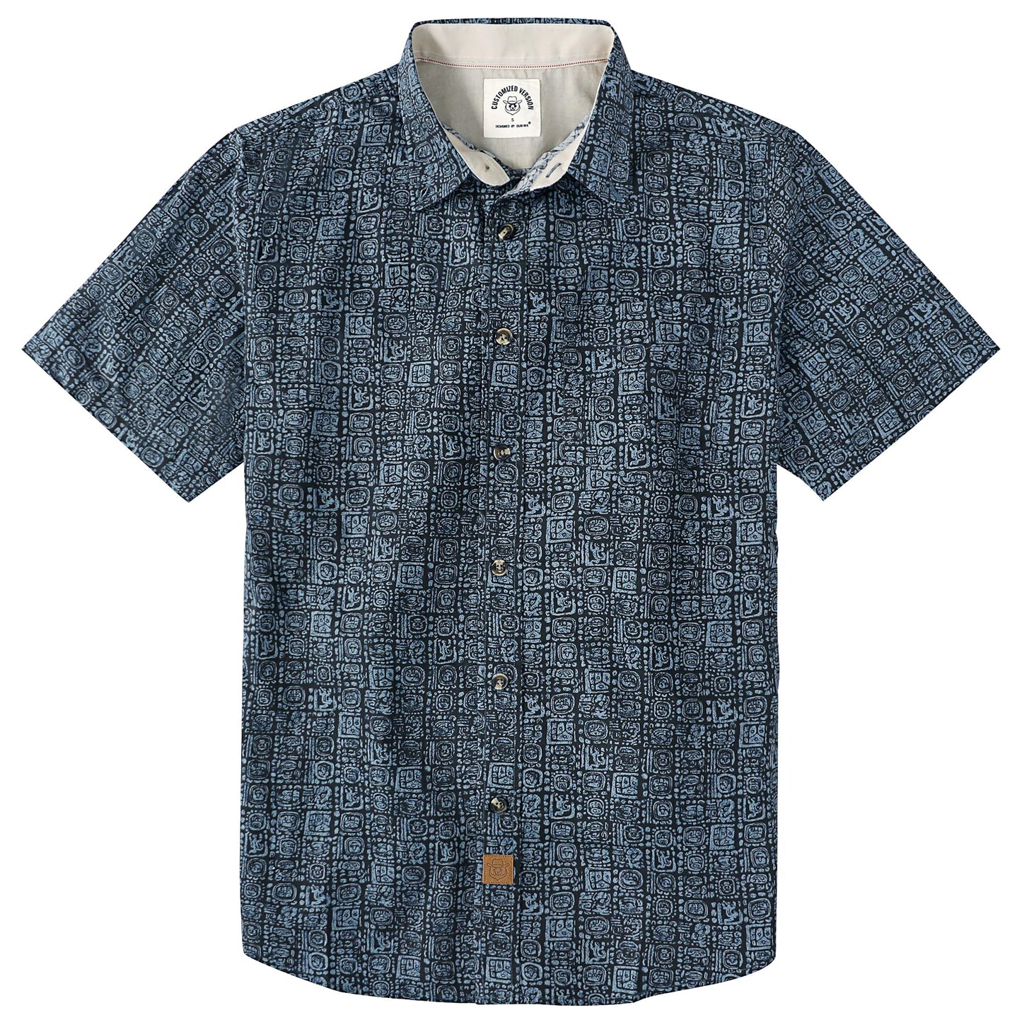 HOTDubinik® Mens Short Sleeve Button Down Shirts 100% Cotton Plaid Men's Casual Button-Down Shirts with Pocket