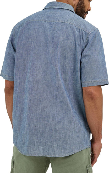 HOTWrangler Authentics Men's Short Sleeve Classic Woven Shirt