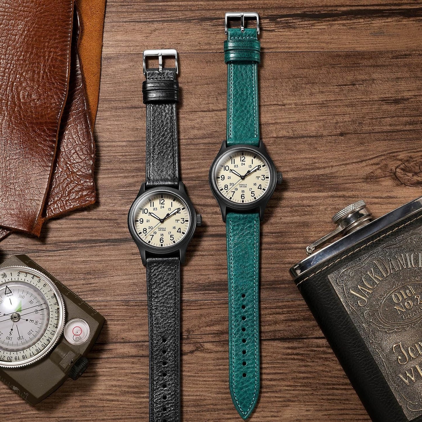 HOTGetalia Italian leather Watch Band Tuscany Natural Vegetable-Tanned Full Grain Genuine Leather,18mm 19mm 20mm 21mm 22mm Quick Release Replacement Watch Straps for Men and Women Thin and Soft
